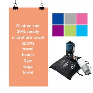 Wholesale Recycled Polyester Custom Design Double Side Print Microfiber Suede Sand Free Beach Towel