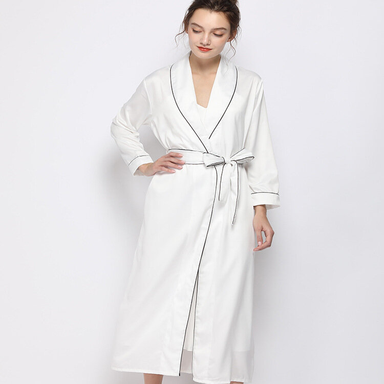 Wholesale High Quality Plus Size Pajamas Robe Bathrobe Hotel Satin Lightweight Bathrobe Featured Image