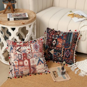 Wholesale Luxury Jacquard Boho Pillow Covers Tassel Tufted Boho Throw Pillow Covers with Zip