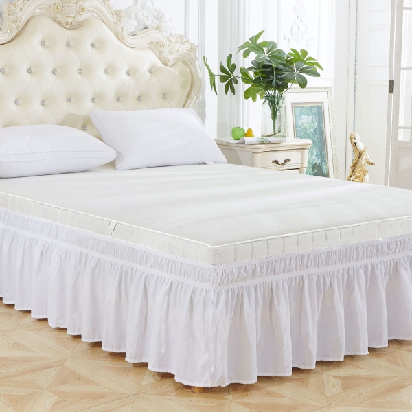 Wholesale amazon hot sale adjustable elastic band fashion pleated cheap home bed skirt Featured Image