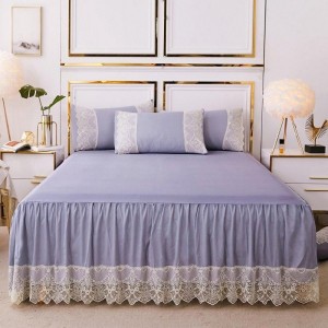 Wholesale Polyester Pure Color Decorative Home Bed Skirt bed sheet