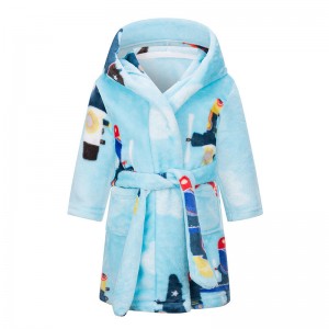 Wholesale Soft 100% Polyester Flannel Fleece Bathrobes For Baby Kids Unicorn Children’s Bathrobe