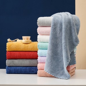 Customized Logo Coral Fleece Towel Soft Bath Towel Set for Gift