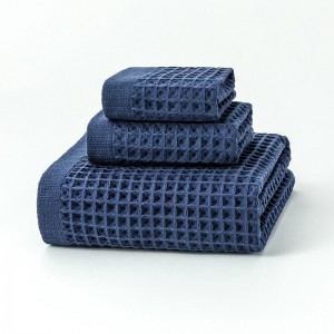 Wholesale Custom Logo Soft Absorbent Waffle Weave 100% Cotton Solid Color Bath Towel