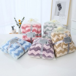 Wholesale Cheap microfiber Coral Fleece Bath Towel Gift Soft Absorbent Face Towel Set