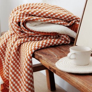 Wholesale China home textiles woven throw blanket luxury Winter plush knitted blanket