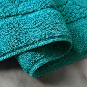 Wholesale Custom Quick Dry Jacquard Logo Non Slip Cotton Terry Bath Mat for Hotel