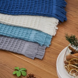 Factory Outlet Custom Design Soft Skin-friendly 100% Cotton Thick Waffle Throw Blanket