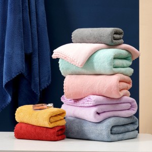 Customized Logo Coral Fleece Towel Soft Bath Towel Set for Gift