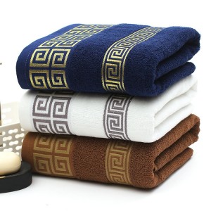 Thick cotton yarn bath towel manufacturers direct pure cotton gift set LOGO customization
