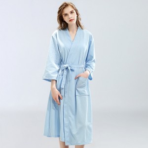 Spring/Summer Season Bathrobe Waffle Couple Nightgown Bath Robe