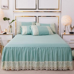 Wholesale Polyester Pure Color Decorative Home Bed Skirt bed sheet