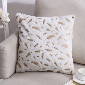 Wholesale Luxury Double-sided Feather Gilding Plush Throw Pillow Case
