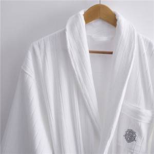 wholesale winter thicken 100% cotton bathrobe embroidered couple Pajamas custom logo