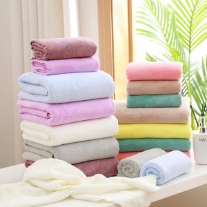 Custom Logo Coral Fleece Quick Dry Soft Face Bath Towel Set