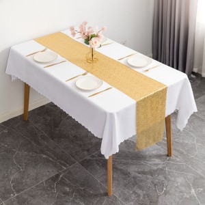 Wholesale Custom Size Christmas Embroidered Sequin Tablecloth Table Runner For Weddings Decorations