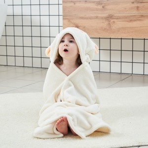 China Wholesale Cotton Waffle Robe Suppliers - Factory Wholesale Microfiber Coral Fleece Baby Kids Hooded Embroidery Bath Towel – Natural Wind