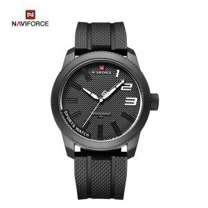 NAVIFORCE NF9202T Silicone Band Sport Waterproof Casual Quartz Oileanach Wristwatch