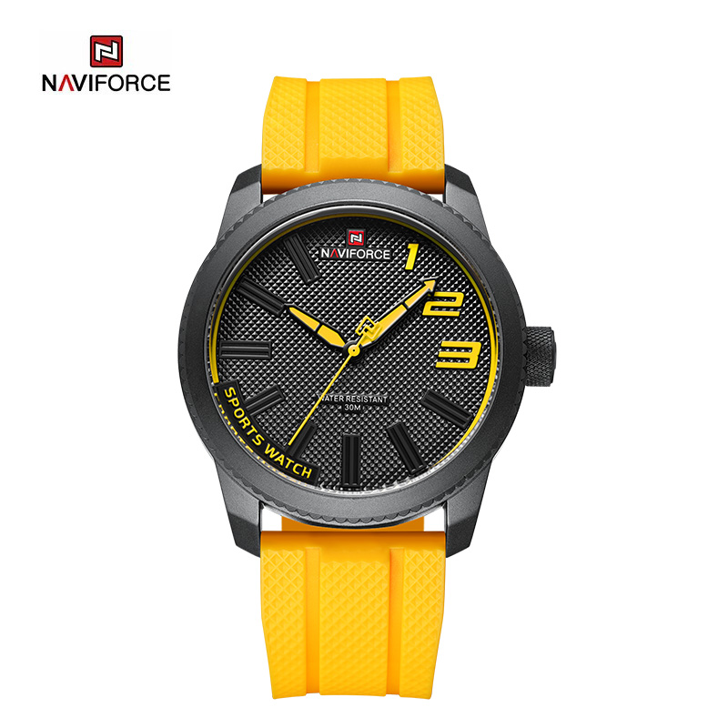 Студентски рачен часовник со силикон NAVIFORCE NF9202T спортски водоотпорен секојдневен кварцен