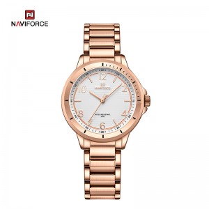 NAVIFORCE NF5021 Fashion Water Resistant Stainless Steel Lady Quartz Bracelet Natatanging Pambabaeng Regalo Wrist Watch