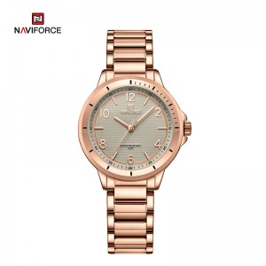 NAVIFORCE NF5021 módní voděodolná nerezová ocel dámský křemenný náramek výrazný dívčí dárek náramkové hodinky