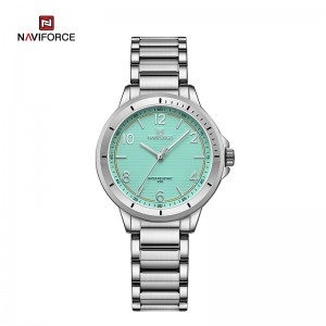 NAVIFORCE NF5021 Reloj de pulsera de cuarzo para dama de aceiro inoxidable resistente ao auga de moda