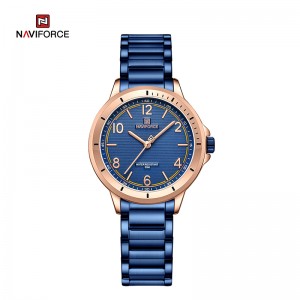 NAVIFORCE NF5021 Reloj de pulsera de cuarzo para mujer de acero inoxidable resistente al agua a la moda reloj de pulsera de regalo distintivo para chica