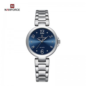 NAVIFORCE NF5031 Mode Frauen Luxus Uhren Edelstahl Armband Wasserdichte Weibliche Einfache Quarz Armbanduhr