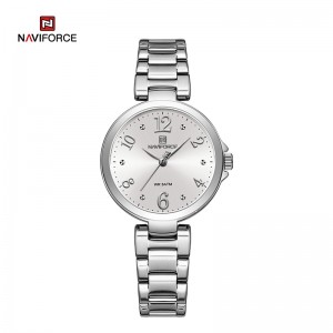 NAVIFORCE NF5031, reloxos de luxo para mujer, pulsera de acero inoxidable, resistente al agua, reloj de pulsera de cuarzo simple para mujer