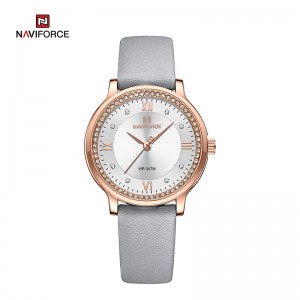NAVIFORCE NF5036 Marke Luxus Mode Lässig Quarz Wasserdichte Leder Frauen Uhr