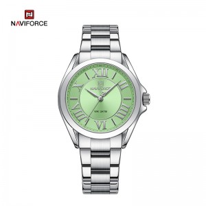 NAVIFORCE NF5037 Modern Design Quartz Simple Fashion Waterproof Wristwatch RVS Band Girls Clock