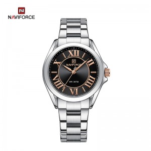 NAVIFORCE NF5037 moderný dizajn Quartz Jednoduché módne Vodotesné náramkové hodinky Dievčenské hodiny s náramkom z nehrdzavejúcej ocele