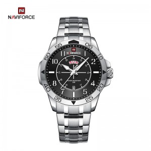 NAVIFORCE NF9204S Чисто нов моден каишка от неръждаема стомана Водоустойчив кварцов спортен часовник Мъжки ръчен часовник 2023