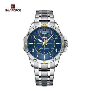 NAVIFORCE NF9204S брендовые новые модные водонепроницаемые кварцевые спортивные часы с ремешком из нержавеющей стали, мужские наручные часы 2023