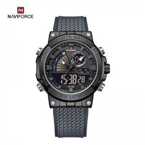 NAVIFORCE NF9219 Men's Luxury Fashion Quartz Watches LCD Display Analog Digital 3ATM Waterproof Sport Chronograph theko ea feme ea fektheri