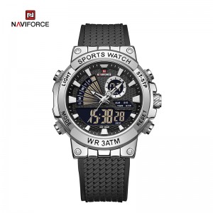 NAVIFORCE NF9219 pánske luxusné módne hodinky Quartz LCD displej Analógový digitálny 3ATM Vodotesný športový chronograf hodinky s výrobnou cenou