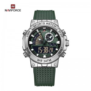 NAVIFORCE NF9219 Машки луксузни модни кварцни часовници LCD дисплеј Аналоген дигитален 3ATM водоотпорен спортски хронограф часовник со фабричка цена