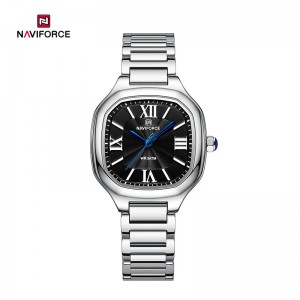 NAVIFORCE NF5042 Elegant Commuter Cov Poj Niam Waterproof Stainless Hlau Saib Nrog Khoom Plig rau Cov Ntxhais Quartz Wristwatch