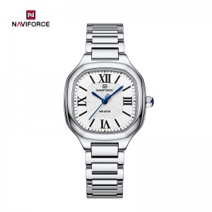 NAVIFORCE NF5042 Reloj de pulsera de cuarzo elegante para dama Commuter elegante de aceiro inoxidable con agasallo