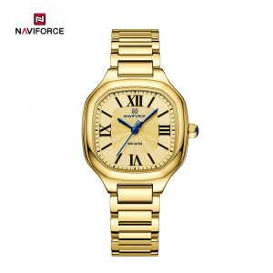NAVIFORCE NF5042 Elegancki damski wodoodporny zegarek ze stali nierdzewnej z prezentem dla dziewczynki Kwarcowy zegarek na rękę