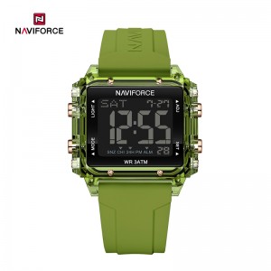 NAVIFORCE NF7101 Fashion Transparent LCD Electronic Wristwatch with Waterproof Alarm LED Silicone Strap Teenager Watch