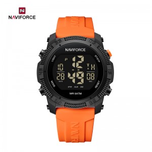 NAVIFORCE NF7104 Electronic Multi-function Trendy Waterproof Luminous Silicone Strap Birthday Gift Watch for Students