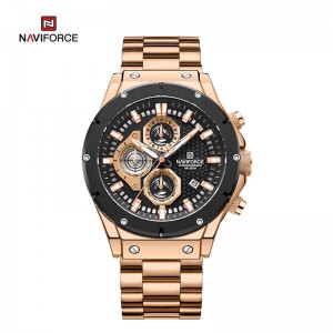 NAVIFORCE NF8026 Men's Chronograph Stainless Steel Strap Casual Waterproof Tough Guy Quartz Watch