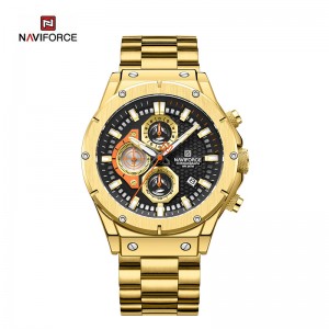 NAVIFORCE NF8026 Men's Chronograph Stainless Steel Strap Casual Waterproof Tough Guy Quartz Watch