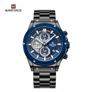 NAVIFORCE NF8026 Men’s Chronograph Stainless Steel Strap Casual Waterproof Tough Guy Quartz Watch