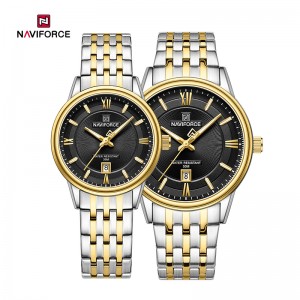 Naviforce NF8040 Classic Exquisite High Quality Romantic Gift Stainless Steel Couple Watches