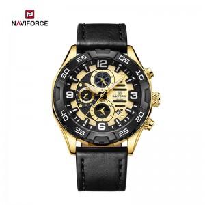 Naviforce Original NF8043 Elegance Rellotge d'home multifuncional exquisit d'acer inoxidable