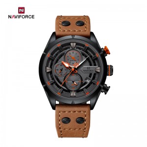 Naviforce NF8045 Vintage Sports Trend muški sat od prave kože od karbonskih vlakana