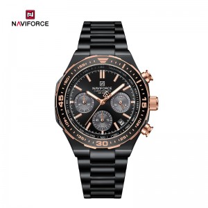NAVIFORCE NF8049 машки тренди часовници со мултифункционален бројчаник, прозрачен, водоотпорен, висококвалитетен кварцен часовник