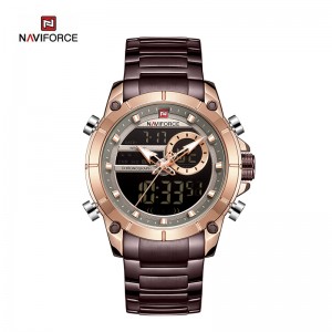 NAVIFORCE NF9163 Rellotge de polsera multifunció per a homes d'acer inoxidable analògic digital esportiu militar impermeable